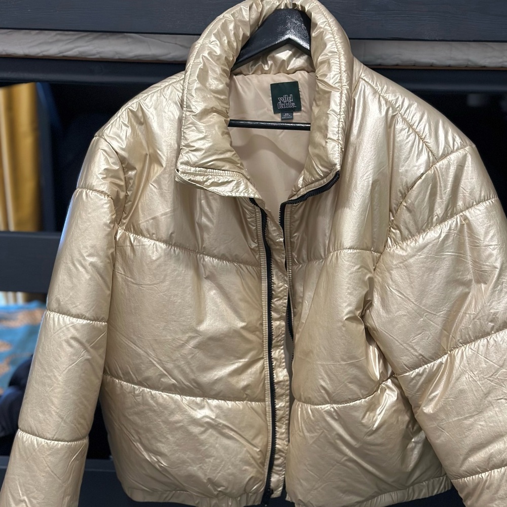Gold puffer jacket